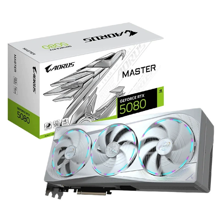 超级雕白色GeForce RTX 5080 AORUS MASTER ICE 电竞AI显卡5080